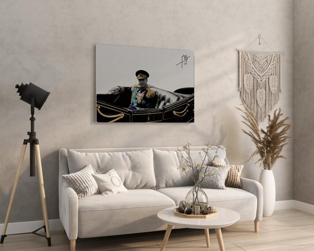Mohammad Reza Shah Ceremonial Car Canvas Wall Art – Persian Royal Decor — detail 9