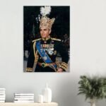 Mohammad Reza Shah Coronation Portrait Canvas Print – Persian Imperial Wall Art