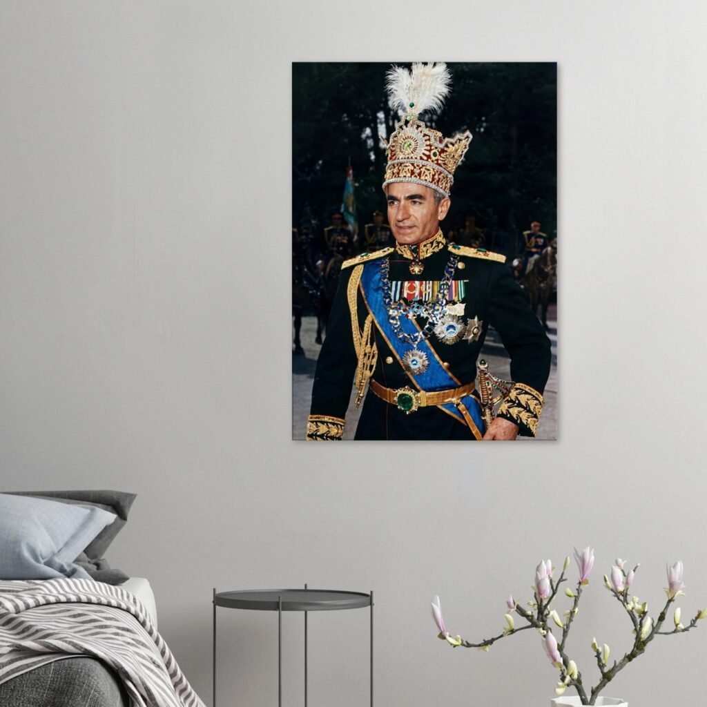 Mohammad Reza Shah Coronation Portrait Canvas Print – Persian Imperial Wall Art — detail 2