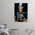 Mohammad Reza Shah Coronation Portrait Canvas Print – Persian Imperial Wall Art — detail 2