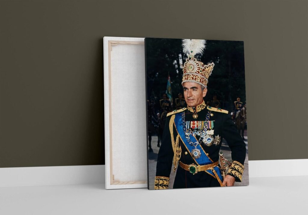 Mohammad Reza Shah Coronation Portrait Canvas Print – Persian Imperial Wall Art — detail 4