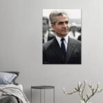 Mohammad Reza Shah Crowd Portrait Canvas Wall Art – Persian Royal Decor