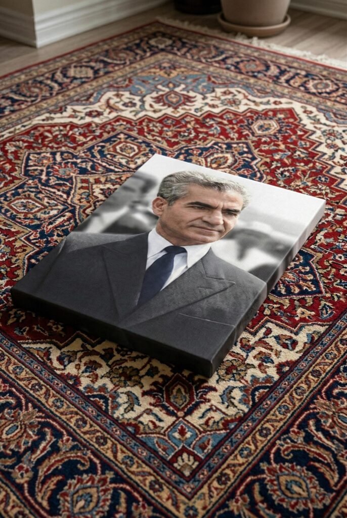 Mohammad Reza Shah Crowd Portrait Canvas Wall Art – Persian Royal Decor — detail 4