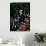 Mohammad Reza Shah Delivering a Public Speech – Historical Documentary Canvas