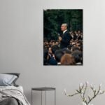 Mohammad Reza Shah Delivering a Public Speech – Historical Documentary Canvas — detail 2