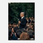 Mohammad Reza Shah Delivering a Public Speech – Historical Documentary Canvas — detail 3