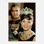 Mohammad Reza Shah Farah Coronation Portrait Canvas Wall Art – Persian Royal Decor — detail 3