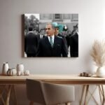 Mohammad Reza Shah Farah Diba Elegant Couple Canvas Wall Art – Persian Royal Decor — detail 3
