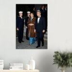 Mohammad Reza Shah Farah Naval Officers Canvas Wall Art – Persian Royal Decor