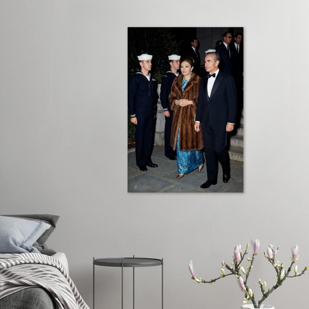 Mohammad Reza Shah Farah Naval Officers Canvas Wall Art – Persian Royal Decor — detail 3