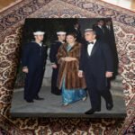 Mohammad Reza Shah Farah Naval Officers Canvas Wall Art – Persian Royal Decor — detail 4