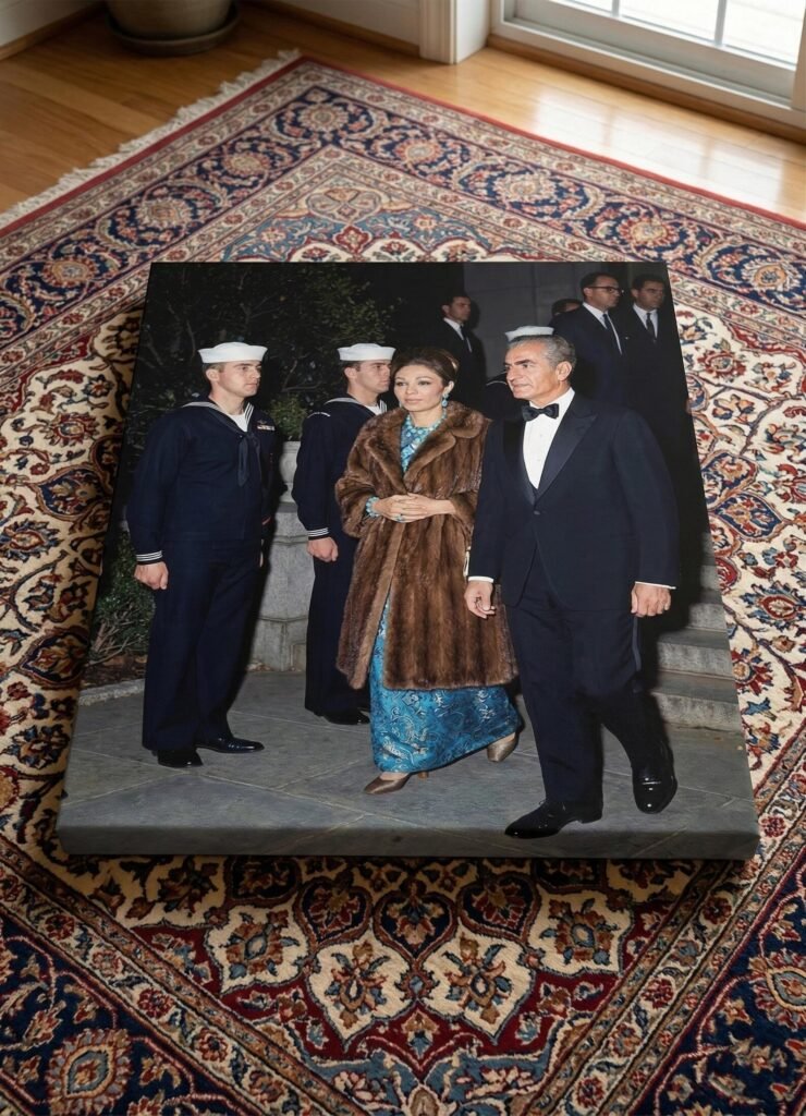 Mohammad Reza Shah Farah Naval Officers Canvas Wall Art – Persian Royal Decor — detail 4