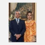 Mohammad Reza Shah Farah Pahlavi 1970s Portrait Canvas Wall Art – Persian Royal Decor — detail 3