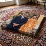 Mohammad Reza Shah Farah Pahlavi 1970s Portrait Canvas Wall Art – Persian Royal Decor — detail 9