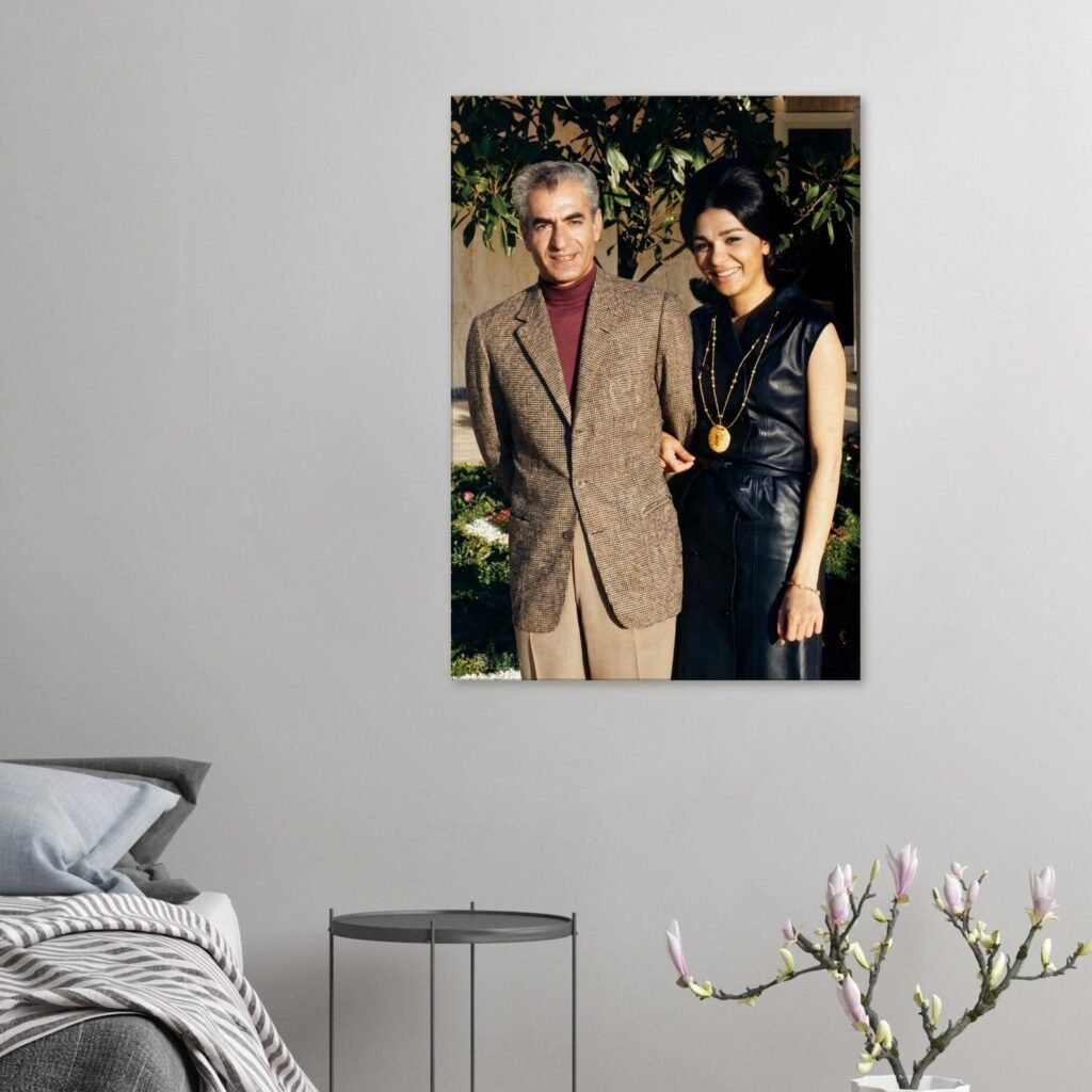 Mohammad Reza Shah Farah Pahlavi Canvas Print – 1970s Persian Royal Fashion Wall Art
