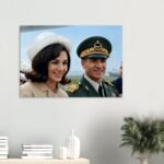 Mohammad Reza Shah Farah Pahlavi Official Arrival Canvas Print – Persian Royal Portrait Wall Art