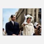 Mohammad Reza Shah Farah Pahlavi Royal Press Canvas Art – Persian History Wall Decor — detail 3