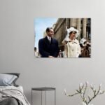 Mohammad Reza Shah Farah Pahlavi Royal Press Canvas Art – Persian History Wall Decor — detail 4