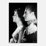 Mohammad Reza Shah Farah Silhouette Canvas Art – Persian Royal Portrait Decor — detail 2