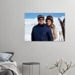 Mohammad Reza Shah Farah Skiing Canvas Print – Pahlavi Royal Winter Art
