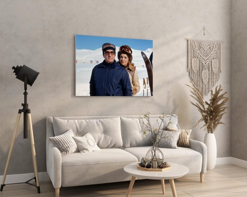 Mohammad Reza Shah Farah Skiing Canvas Print – Pahlavi Royal Winter Art — detail 9