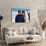 Mohammad Reza Shah Farah Skiing Canvas Print – Pahlavi Royal Winter Art — detail 9