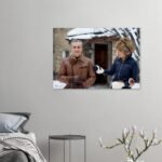 Mohammad Reza Shah Farah Winter Chalet Canvas Print – Pahlavi Royal Persian Decor — detail 3