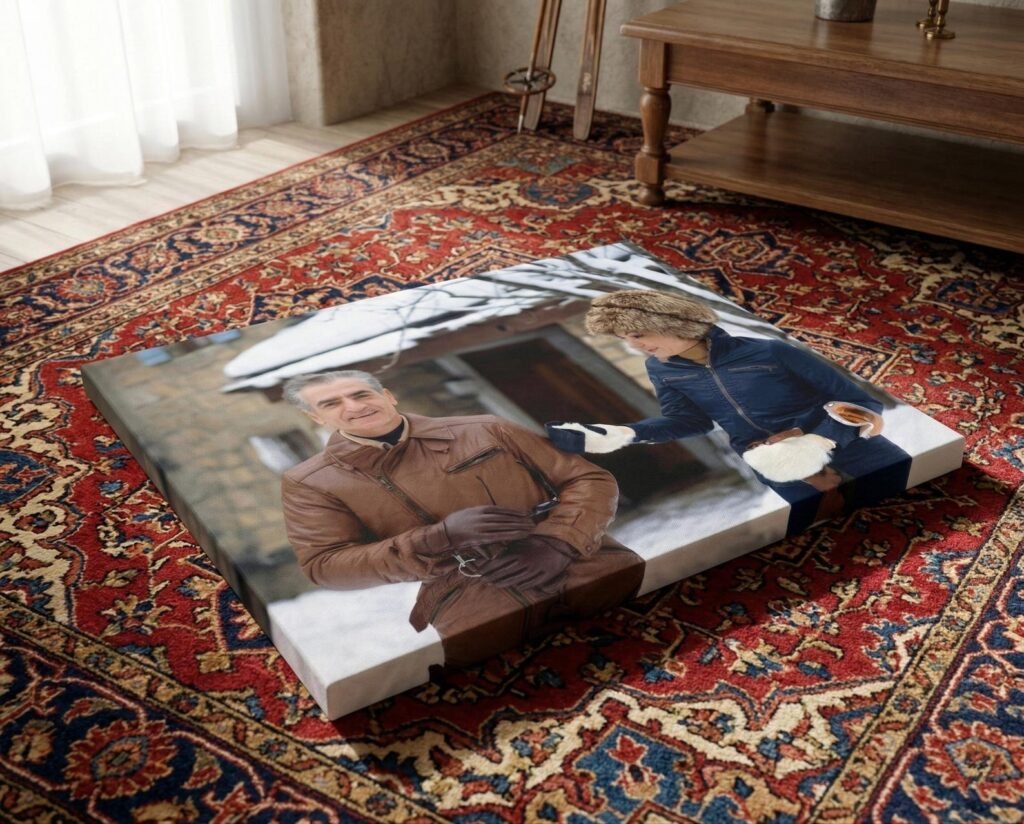 Mohammad Reza Shah Farah Winter Chalet Canvas Print – Pahlavi Royal Persian Decor — detail 6