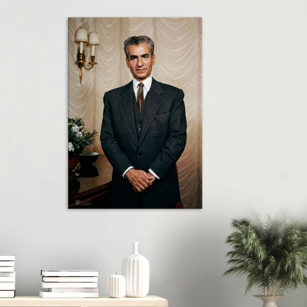 Mohammad Reza Shah Formal Portrait Canvas – Persian Royal Historic Wall Art