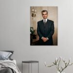 Mohammad Reza Shah Formal Portrait Canvas – Persian Royal Historic Wall Art — detail 3