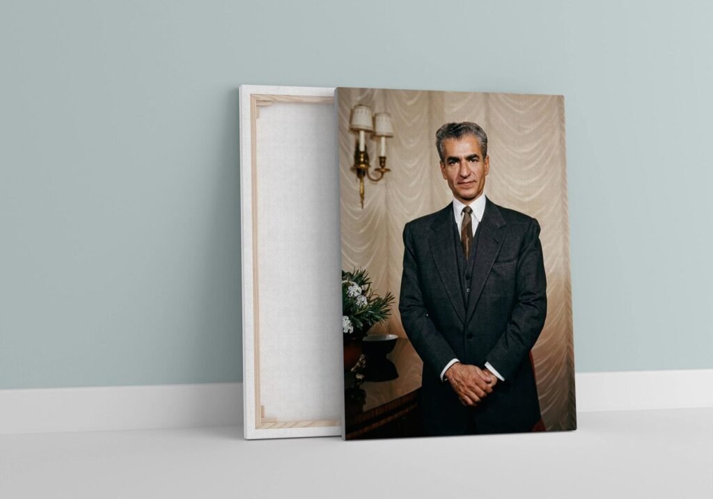 Mohammad Reza Shah Formal Portrait Canvas – Persian Royal Historic Wall Art — detail 4