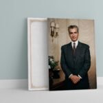 Mohammad Reza Shah Formal Portrait Canvas – Persian Royal Historic Wall Art — detail 4