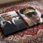 Mohammad Reza Shah Golden Cap Portrait Canvas Wall Art – Persian Royal Decor — detail 9