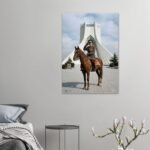 Mohammad Reza Shah Horseback Canvas Art – Persian Royal Historic Decor — detail 2
