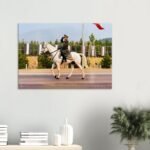 Mohammad Reza Shah Horseback Parade Canvas Print – Persian Royal Military Wall Art