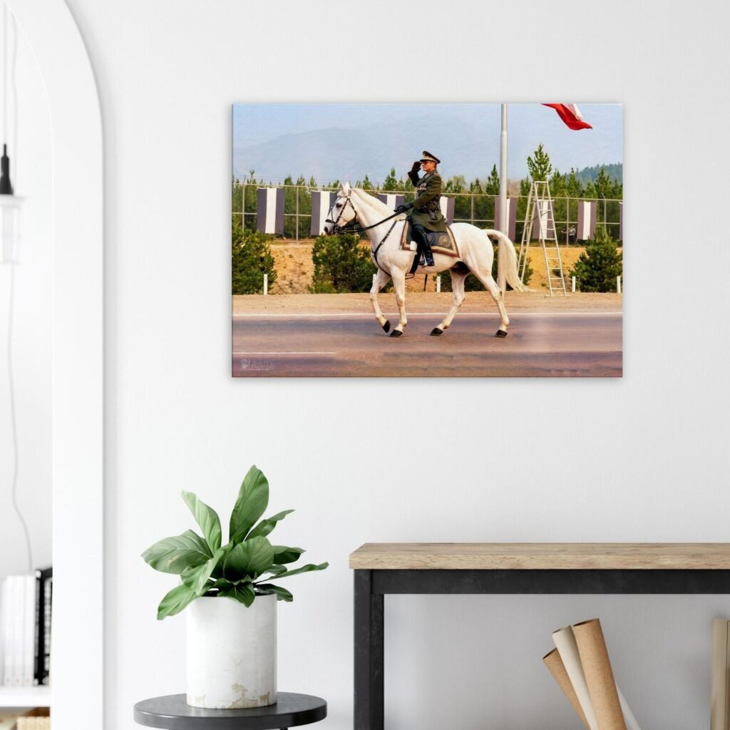 Mohammad Reza Shah Horseback Parade Canvas Print – Persian Royal Military Wall Art — detail 2