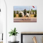 Mohammad Reza Shah Horseback Parade Canvas Print – Persian Royal Military Wall Art — detail 2