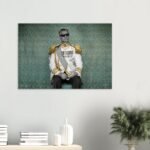 Mohammad Reza Shah in Ceremonial Military Attire – Pop Art Inspired Canvas