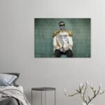 Mohammad Reza Shah in Ceremonial Military Attire – Pop Art Inspired Canvas — detail 5