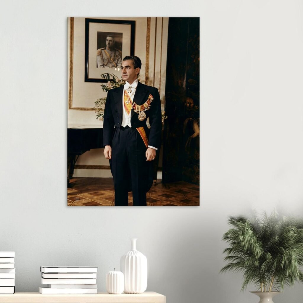 Mohammad Reza Shah in Formal Western Attire – Diplomatic Luxury Canvas Wall Art