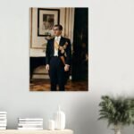Mohammad Reza Shah in Formal Western Attire – Diplomatic Luxury Canvas Wall Art