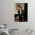 Mohammad Reza Shah in Formal Western Attire – Diplomatic Luxury Canvas Wall Art — detail 3