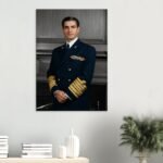 Mohammad Reza Shah in Naval Uniform – Fine Historical Canvas Wall Art