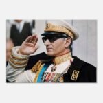 Mohammad Reza Shah in White Military Uniform – Historical Canvas Art — detail 4
