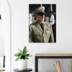 Mohammad Reza Shah Military Portrait Canvas Print – Persian Royal Decor