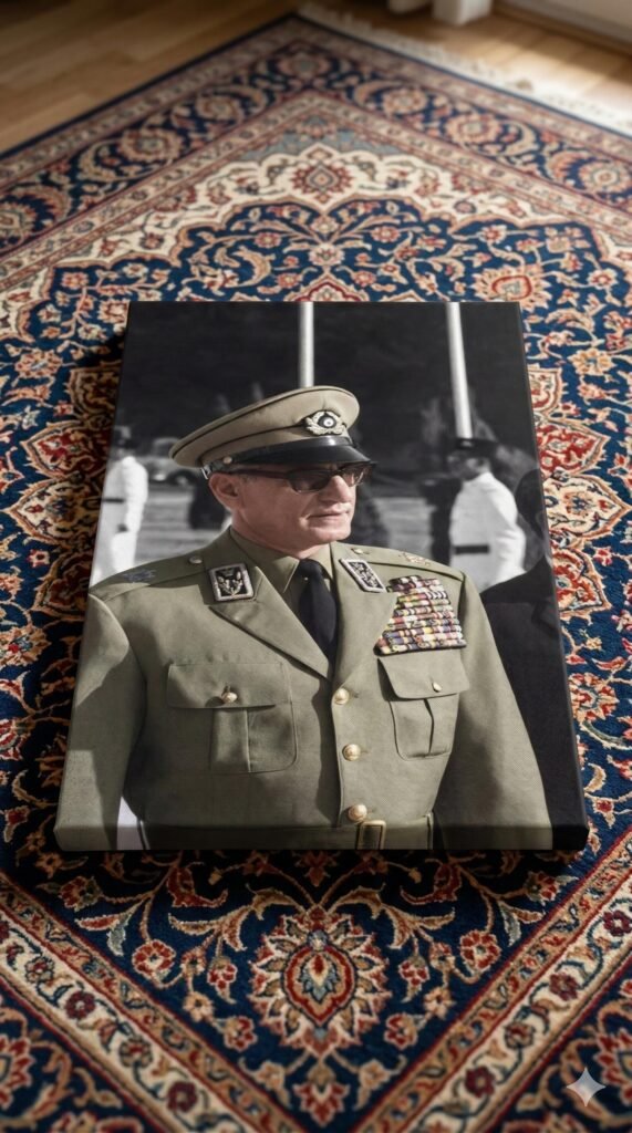 Mohammad Reza Shah Military Portrait Canvas Print – Persian Royal Decor — detail 5