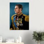 Mohammad Reza Shah Naval Portrait Canvas Wall Art – Persian Royal Decor