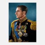 Mohammad Reza Shah Naval Portrait Canvas Wall Art – Persian Royal Decor — detail 2