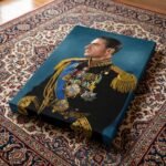 Mohammad Reza Shah Naval Portrait Canvas Wall Art – Persian Royal Decor — detail 4