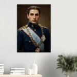 Mohammad Reza Shah Naval Uniform Portrait Canvas – Persian Royal Wall Art